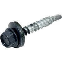 Кровельный саморез КРЕП-КОМП 4,8x35, RAL7024, серый графит, 250 шт. ск357024кф