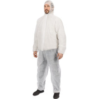 Защитный одноразовый комбинезон на молнии TDM ELECTRIC Каспер Р40, белый, р. 52-54/170-176 SQ1016-0321