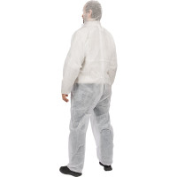 Защитный одноразовый комбинезон на молнии TDM ELECTRIC Каспер Р40, белый, р. 52-54/170-176 SQ1016-0321