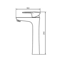 Смеситель для раковины Dorff Alpha высокий, цвет черный D9022000BL