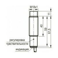 Емкостный датчик Sn=10 мм,корпус М18x1 Алюминий,Невстраиваемый, IP65, 10-30 DC, NO PNP ТЕКО CSN E41A5-31P-10-LZ 00-00023164