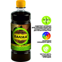 Морилка водная SAFORA для дерева, темный орех, 500 мл 004
