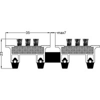 Грязезащитная придверная решетка ООО ПК ЦентрВход Эксперт щетка, размер 390x590 мм 731EX003