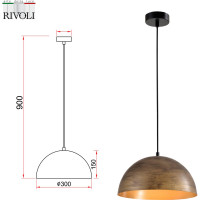 Подвесной потолочный светильник Rivoli Emmy 5141201 1xЕ27, 40 Вт, лофт, кантри Б0054986