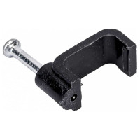 Плоская пластиковая скоба TDM ELECTRIC 12 мм, черная, 50 шт. SQ0513-0036