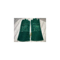 Спилковые краги с кевларовой нитью ДИГГЕР зеленые ЧЗ КРА012