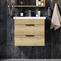 Подвесная тумба с раковиной Onika Легран 50 дуб галифакс 105031