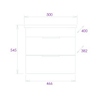 Подвесная тумба с раковиной Onika Легран 50 дуб галифакс 105031