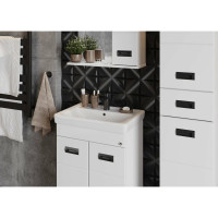 Тумба с раковиной Onika Балтика-Квадро Black 55 напольная, белая 105552