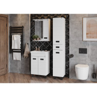 Тумба с раковиной Onika Балтика-Квадро Black 55 напольная, белая 105552