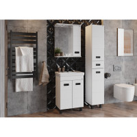 Тумба с раковиной Onika Балтика-Квадро Black 55 напольная, белая 105552