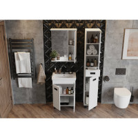 Тумба с раковиной Onika Балтика-Квадро Black 55 напольная, белая 105552