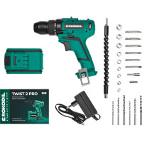 Аккумуляторная дрель-шуруповерт Rokodil Twist 2 Pro, 18В, 48Нм, 2Ач, 1045101