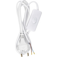 Провод с евроштекером и выключателем duwi белый 2м H 03 VV-F 2x0,5 мм 28569 4