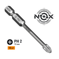 Бита торсионная STRONG (10 шт; PH2х70 мм; бокс; E6.3) NOX 336270