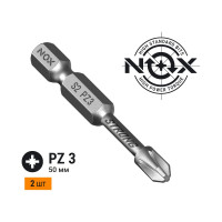Бита торсионная STRONG (2 шт; PZ3х50 мм; карта; E6.3) NOX 337350-2