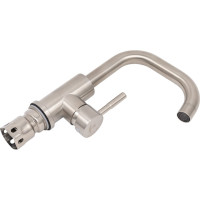 Однорычажный смеситель для кухни РемоКолор нержавеющая сталь, картридж 40 мм 67-0-781