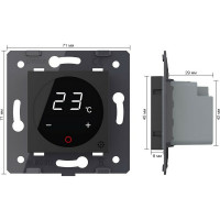 Сенсорный терморегулятор пола LIVOLO с внешним датчиком, черный (механизм) VL-FCQ1-2BPS72