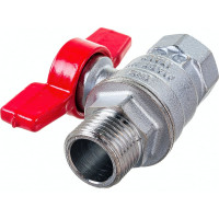 Шаровой кран Giacomini, R854, 1/2, ВН, ручка-бабочка красная, хромированный R854X023