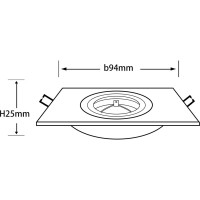 Встраиваемый потолочный светильник RITTER Artin 94x94x25мм, монтажное отверстие 75x75мм GU5.3 алюминий, белый 51423 7
