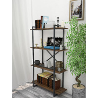 Стеллаж Металл-Завод GUTTA 151x92x34x4 коричневый/черный GS15192344B2