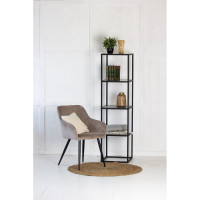 Стеллаж НАЙДИ 4, 400x400x1546 мм, черный муар, ЛДСП метрополитан грей LS4-5502