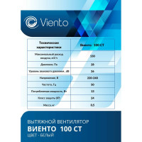 Осевой вытяжной вентилятор ВИЕНТО с таймером 100СТ