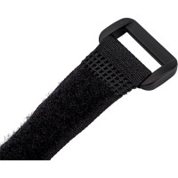 Стяжка-липучка NIKOMAX с жесткой пряжкой, 290x20 мм, черная, 10 шт. NMC-CTV290-20-HB-BK-10