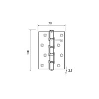 Универсальные петли ADDEAN BAU 100x70x2.5 мм, 4BB, SATIN NICKEL 940000001567