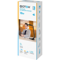 Настольный светодиодный сетевой светильник ФОТОН TL-10DRU-B (10W) черный, USB зарядка 24658