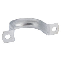 Оцинкованная скоба с двумя отверстиями Экопласт для трубы D50 мм, 50 шт. 43650-50