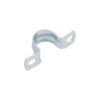 Оцинкованная скоба с двумя отверстиями Экопласт для трубы D20 мм, 100 шт. 43620