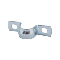 Оцинкованная скоба с двумя отверстиями Экопласт для трубы D16 мм, 5 шт. 43616-5