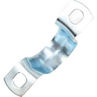 Оцинкованная скоба с двумя отверстиями Экопласт для трубы D25 мм, 100 шт. 43625