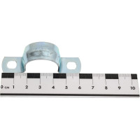 Оцинкованная скоба с двумя отверстиями Экопласт для трубы D25 мм, 100 шт. 43625