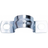 Оцинкованная скоба с двумя отверстиями Экопласт для трубы D20 мм, 5 шт. 43620-5