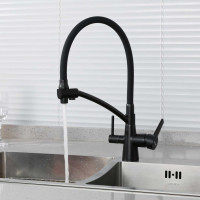 Смеситель для кухни Gappo 35к G4398-16 с выходом для питьевого фильтра, черный 549409