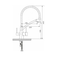 Смеситель для кухни Gappo 35к G4398-17 с выходом для питьевого фильтра, серый-хром 549410
