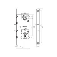 Защелка сантехническая магнитная с пластиковой ответной планкой Ренц черный INLBM 5096 pl Black
