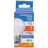 Светодиодная лампа Volpe LED-G45-5W/4000K/E27/FR/SLS UL-00008804