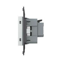 Электрическая розетка LIVOLO с заземлением защитными шторками 16A , зажимы, цвет серый (механизм) VL-FCTC16A-2IPS01