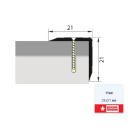 Угол РУССКИЙ ПРОФИЛЬ 21x21 мм, 0.9 м, золото 10 шт. 4607130271483