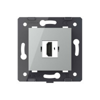 Розетка HDMI LIVOLO 1 пост цвет серый (механизм) VL-FCHD-2IP