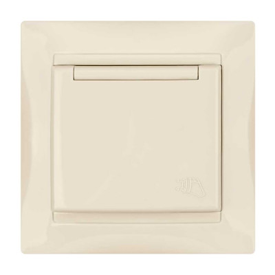 Розетка TDM ELECTRIC 2П+З 16А 250В IP44 с крышкой слоновая кость Лама SQ1815-0126