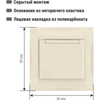 Розетка TDM ELECTRIC 2П+З 16А 250В IP44 с крышкой слоновая кость Лама SQ1815-0126