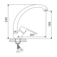 Смеситель для кухни Gota Rocio Galicia с высоким изливом, крепление гайка d35 1/10 032410-GOTA