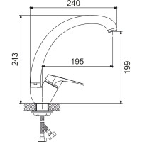 Смеситель для кухни Gota Rocio Enol с высоким изливом d35 латунь 1/10 100410-GOTA