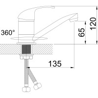 Смеситель для кухни Gota Rocio Cordoba с коротким изливом, с гайкой d40 1/10 132210-GOTA