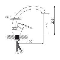 Смеситель для кухни Gota Rocio Salamanca с высоким изливом, крепление гайка d40 1/10 162410-GOTA