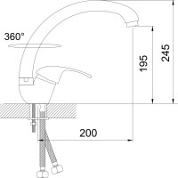 Смеситель д/кухни Gota Rocio шар. с высоким изливом d40 Серебро 1/10 133410-GOTA